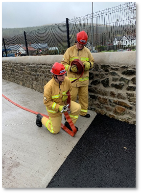 Picture of pupils working with the Fire and Rescue Service