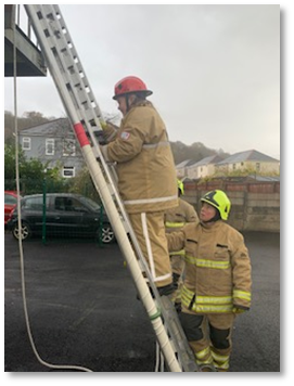 Picture of pupils working with the Fire and Rescue Service