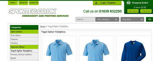 Picture of the sportec website